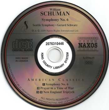 CD Gerard Schwarz: Symphony No. 6, Prayer In A Time Of War, New England Triptych