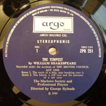 3LP/Doos William Shakespeare: The Tempest