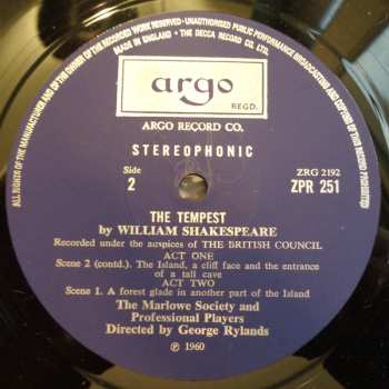 3LP/Doos William Shakespeare: The Tempest