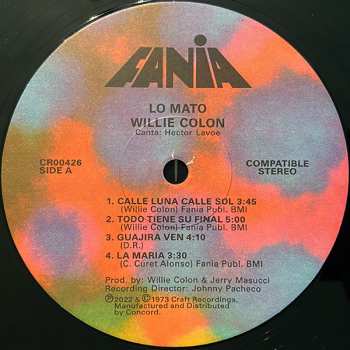 LP Willie Colón: Lo Mato (Si No Compra Este LP)