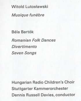 CD Béla Bartók: Musique Funèbre