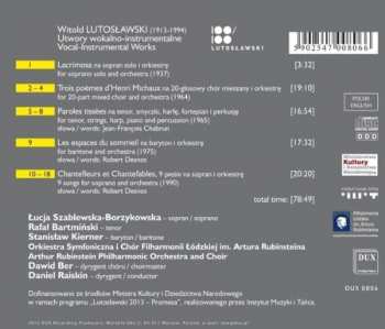 CD Witold Lutoslawski: Utwory Wokalno-instrumentalne