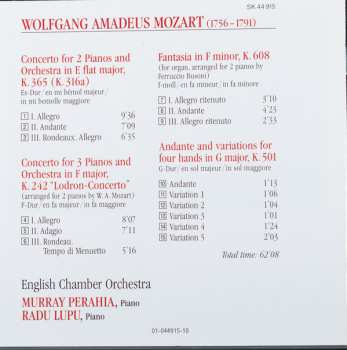CD Wolfgang Amadeus Mozart: Concertos For Two & Three Pianos - Andante And Variations For Four Hands In C Major, K. 501 - Fantasia In F Minor, K. 608