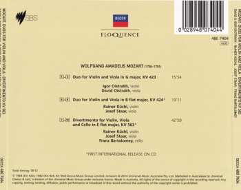 CD Wolfgang Amadeus Mozart: Duos For Violin & Viola • Divertimento In E Flat, KV 563