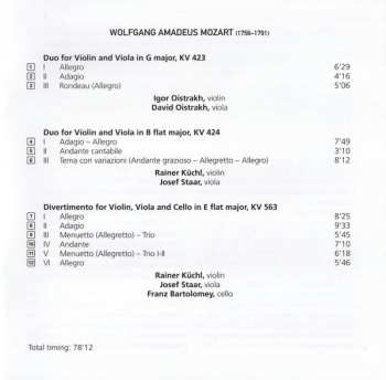 CD Wolfgang Amadeus Mozart: Duos For Violin & Viola • Divertimento In E Flat, KV 563