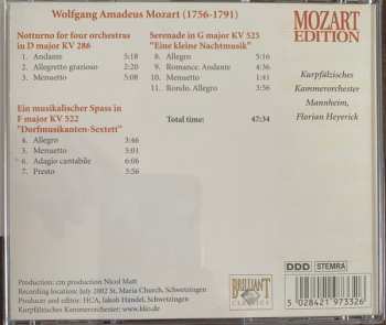 CD Wolfgang Amadeus Mozart: Eine Kleine Nachtmusik KV 525 / Ein Musikalischer Spass KV 522 / Notturno KV 286