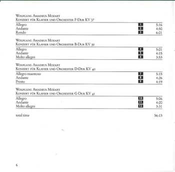 CD Wolfgang Amadeus Mozart: Piano Concertos (KV 37/39/40/41)