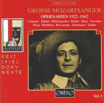 Album Wolfgang Amadeus Mozart: Grosse Mozartsänger -Opernarien 1922-1942 -Vol. I