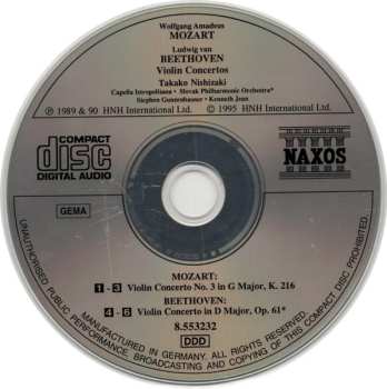 CD Ludwig van Beethoven: Mozart · Beethoven: Violin Concertos
