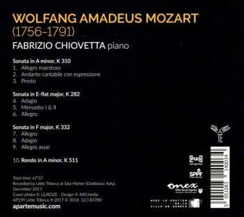 CD Wolfgang Amadeus Mozart: Piano Sonatas K 282, 310, 332 : Rondo K 511