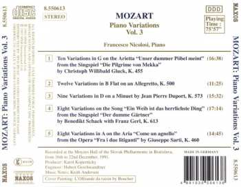 CD Wolfgang Amadeus Mozart: Piano Variations Vol. 3