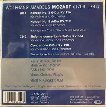 2CD Wolfgang Amadeus Mozart: Solokonzerte Für Violin Und Orchester