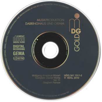 CD Wolfgang Amadeus Mozart: Complete Clavier Works = Sämtliche Klavierwerke Vol. 11