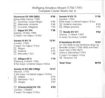 CD Wolfgang Amadeus Mozart: Complete Clavier Works = Sämtliche Klavierwerke Vol. 6