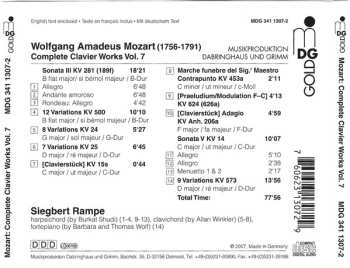 CD Wolfgang Amadeus Mozart: Complete Clavier Works = Sämtliche Klavierwerke Vol. 7
