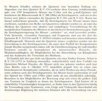 CD Wolfgang Amadeus Mozart: String Quintet In C Major, K.V. 515 / String Quintet In D Major, K.V. 593