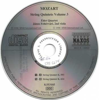 CD Wolfgang Amadeus Mozart: String Quintets (Complete) Volume 3 - K. 593 • K. 614