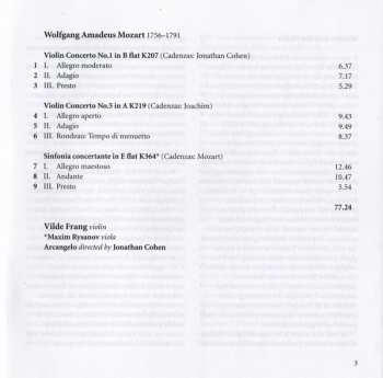 CD Wolfgang Amadeus Mozart: Violin Concertos 1 & 5 • Sinfonia Concertante