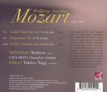 CD Wolfgang Amadeus Mozart: Violin Concertos Nos. 3 & 5; Symphony No. 29