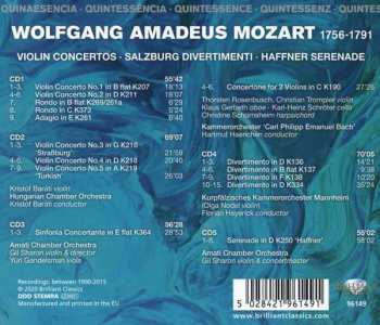 5CD/Doos Wolfgang Amadeus Mozart: Violin Concertos, Salzburg Divertimenti, Haffner Serenade