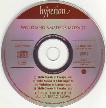 2CD Wolfgang Amadeus Mozart: Violin Sonatas K8, 13, 26, 28, 303, 360, 377, 378, 403