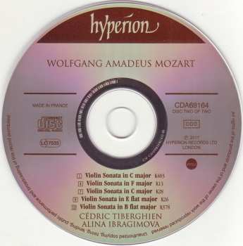 2CD Wolfgang Amadeus Mozart: Violin Sonatas K8, 13, 26, 28, 303, 360, 377, 378, 403