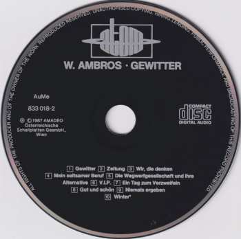 CD Wolfgang Ambros: Gewitter