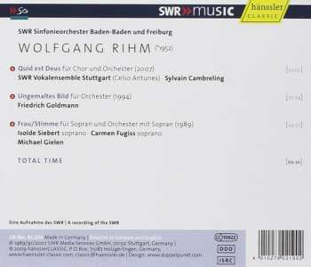 CD Wolfgang Rihm: Quid Est Deus | Ungemaltes Bild | Frau/Stimme