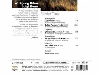 CD Wolfgang Rihm: Passion Texts