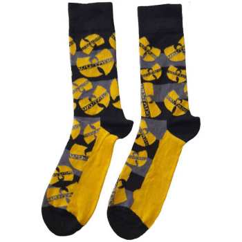 Merch Wu-Tang Clan: Wu-tang Clan Unisex Ankle Socks: Logos Yellow (black) (uk Size 4 - 7) 36 - 42