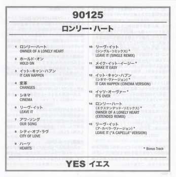 CD Yes: 90125 LTD