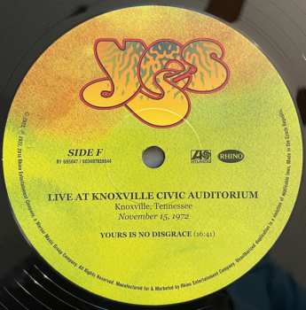 3LP Yes: Live At Knoxville Civic Auditorium Knoxville, Tennessee November 15, 1972