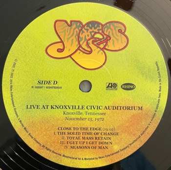3LP Yes: Live At Knoxville Civic Auditorium Knoxville, Tennessee November 15, 1972