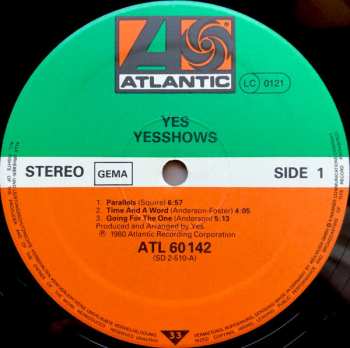 2LP Yes: Yesshows