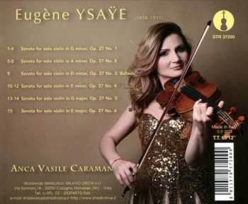 CD Anca Vasile Caraman: Six Sonatas For Solo Violin