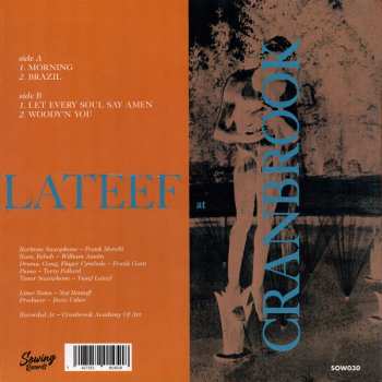 LP Yusef Lateef: Lateef At Cranbrook LTD | CLR
