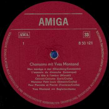 LP Yves Montand: Chansons Mit Yves Montand