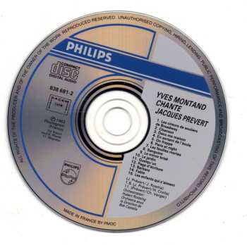CD Yves Montand: Yves Montand Chante Jacques Prévert