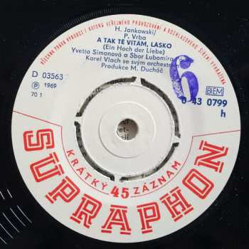 SP Yvetta Simonová: A Tak Tě Vítám, Lásko / Až Oči Mé Se Rozevřou
