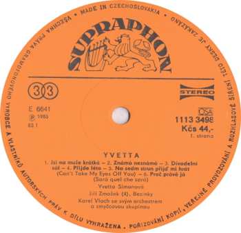 LP Yvetta Simonová: Yvetta