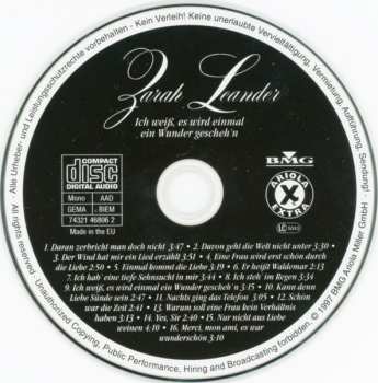 CD Zarah Leander: Ich Weiß, Es Wird Einmal Ein Wunder Geschehn