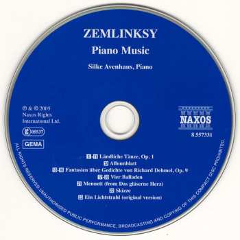 CD Alexander Von Zemlinsky: Piano Music