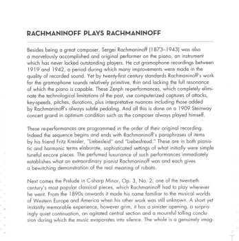 CD Sergei Vasilyevich Rachmaninoff: Plays Rachmaninoff