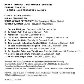 CD Zentralquartett: 11 Songs - Aus Teutschen Landen