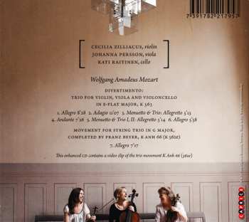 CD Wolfgang Amadeus Mozart: Divertimento (Trio For Violin, Viola And Violoncello In E-Flat Major, K 563)
