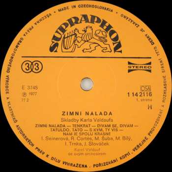LP Orchester Karel Valdauf: Zimní Nálada